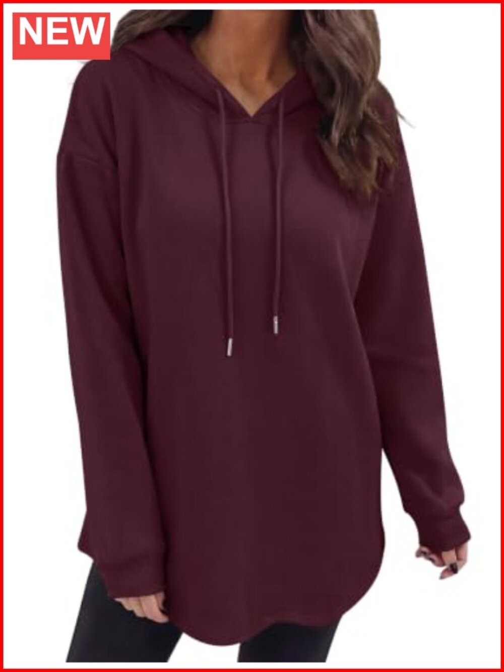 Oversized Hoodie Dress Long Sleeve Fleece Pullover Tunic